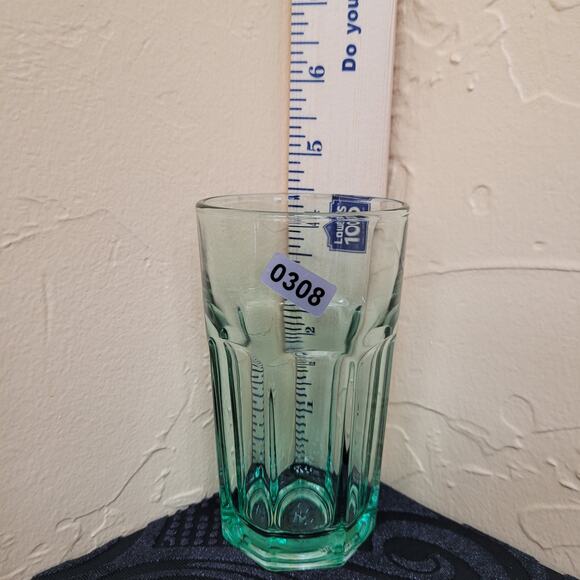 4 Libbey Gibraltar Duratuff MCM Spanish Green Juice Glasses;  4.5" Tall;  6oz - Picture 2 of 5